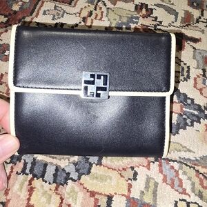 Loewe Cream and Black Leather Wallet